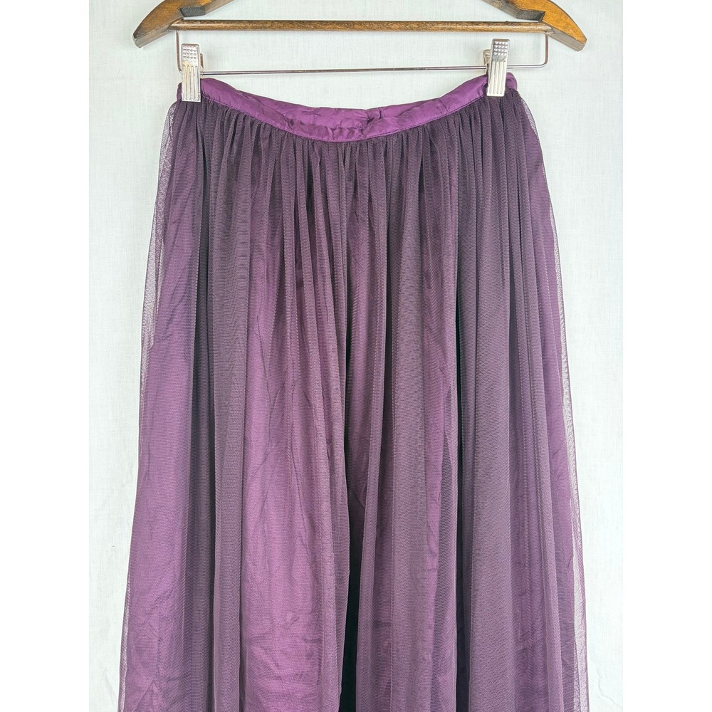 Vintage Purple Tulle Maxi Skirt High Waisted Formal Evening Gown Skirt 9/10 - Picture 3 of 10